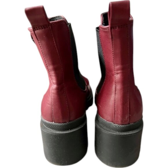 Lulus Waylen Lugged Platform Vegan Ankle Boots - Oxblood - 9 - Picture 5 of 12